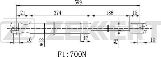 Zekkert GF-2239 - Plinski amortizer, prtljaznik/utovarni prostor www.molydon.hr