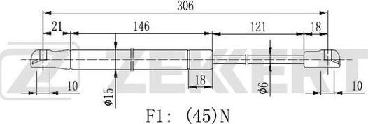 Zekkert GF-2234 - Plinski amortizer, prtljaznik/utovarni prostor www.molydon.hr