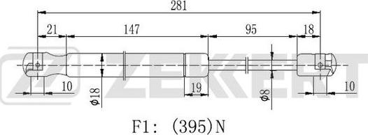 Zekkert GF-2230 - Plinski amortizer, prtljaznik/utovarni prostor www.molydon.hr