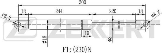 Zekkert GF-2238 - Plinski amortizer, hauba motora www.molydon.hr