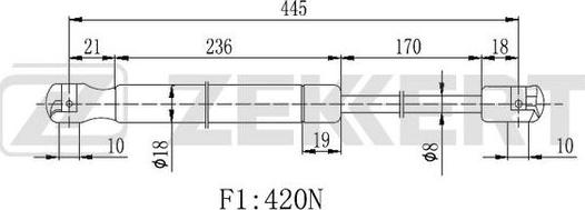 Zekkert GF-2233 - Plinski amortizer, prtljaznik/utovarni prostor www.molydon.hr