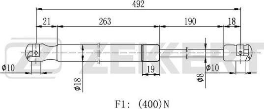 Zekkert GF-2229 - Plinski amortizer, prtljaznik/utovarni prostor www.molydon.hr