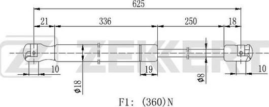 Zekkert GF-2220 - Plinski amortizer, prtljaznik/utovarni prostor www.molydon.hr