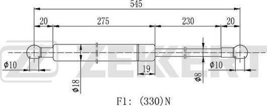 Zekkert GF-2275 - Plinski amortizer, prtljaznik/utovarni prostor www.molydon.hr