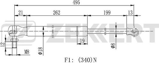 Zekkert GF-2276 - Plinski amortizer, prtljaznik/utovarni prostor www.molydon.hr