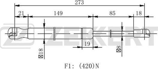 Zekkert GF-2270 - Plinski amortizer, prtljaznik/utovarni prostor www.molydon.hr