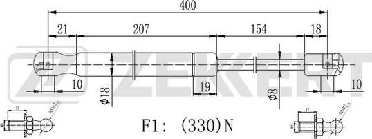 Zekkert GF-2277 - Plinski amortizer, hauba motora www.molydon.hr