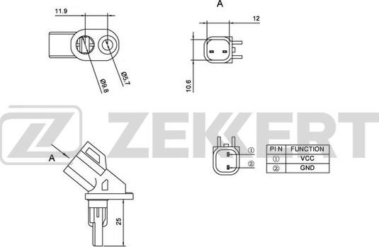 Zekkert SE-6056 - Senzor, broj obrtaja kotača www.molydon.hr