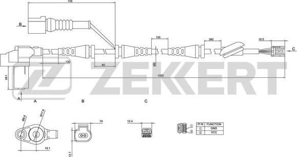 Zekkert SE-6019 - Senzor, broj obrtaja kotača www.molydon.hr