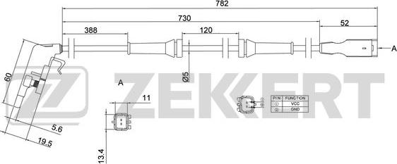 Zekkert SE-6036 - Senzor, broj obrtaja kotača www.molydon.hr