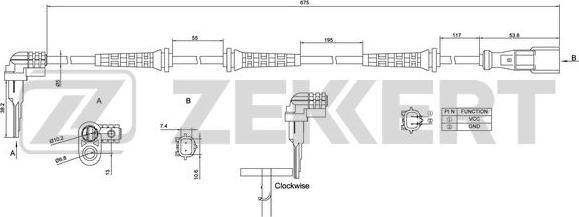 Zekkert SE-6172 - Senzor, broj obrtaja kotača www.molydon.hr