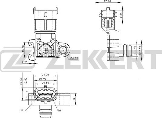 Zekkert SE-1045 - Senzor, pritisak usisne Cijevi www.molydon.hr