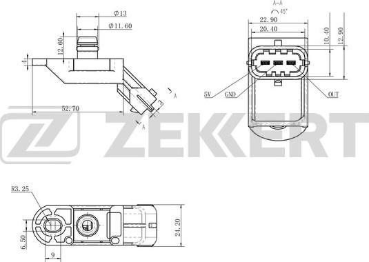 Zekkert SE-1054 - Senzor, pritisak usisne Cijevi www.molydon.hr