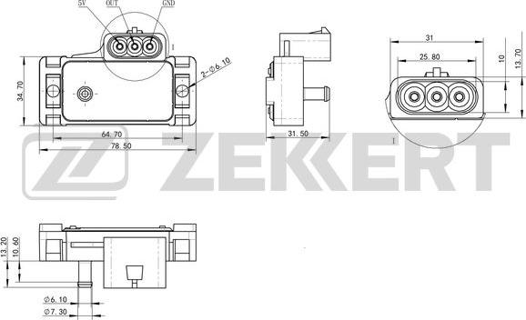 Zekkert SE-1053 - Senzor, pritisak usisne Cijevi www.molydon.hr