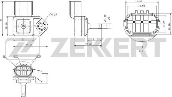 Zekkert SE-1057 - Senzor, pritisak usisne Cijevi www.molydon.hr