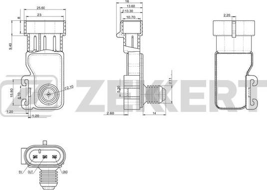 Zekkert SE-1004 - Senzor, pritisak usisne Cijevi www.molydon.hr