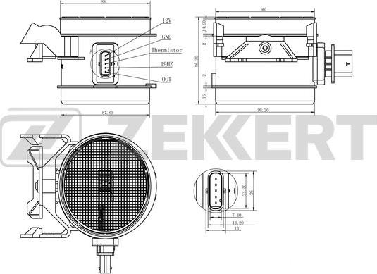 Zekkert SE-1025 - Mjerač zapremine zraka www.molydon.hr