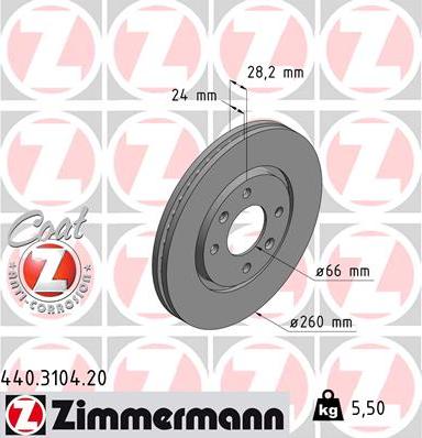 Zimmermann 440.3104.20 - Kočioni disk www.molydon.hr