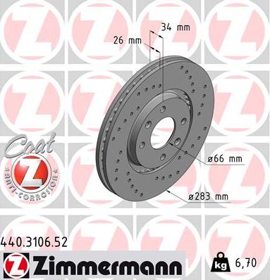 Zimmermann 440.3106.52 - Kočioni disk www.molydon.hr