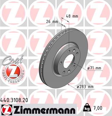 Zimmermann 440.3108.20 - Kočioni disk www.molydon.hr