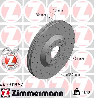 Zimmermann 440.3119.52 - Kočioni disk www.molydon.hr