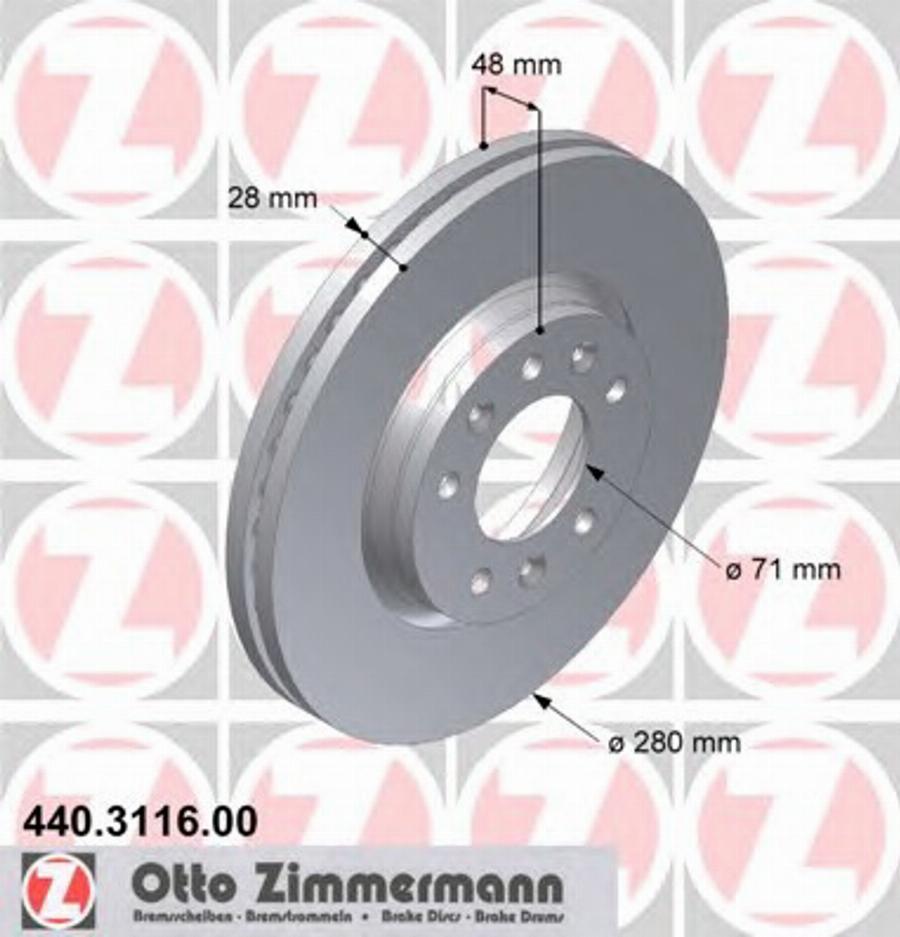 Zimmermann 440.3116.00 - Kočioni disk www.molydon.hr