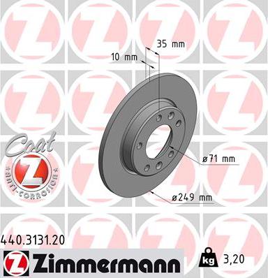 Zimmermann 440.3131.20 - Kočioni disk www.molydon.hr