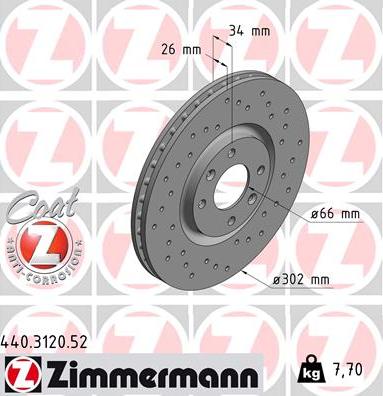 Zimmermann 440.3120.52 - Kočioni disk www.molydon.hr