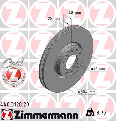 Zimmermann 440.3128.20 - Kočioni disk www.molydon.hr