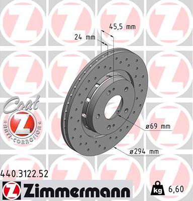 Zimmermann 440.3122.52 - Kočioni disk www.molydon.hr