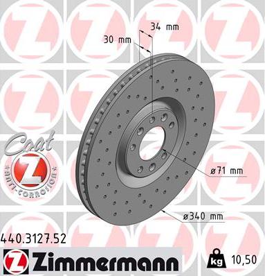 Zimmermann 440.3127.52 - Kočioni disk www.molydon.hr