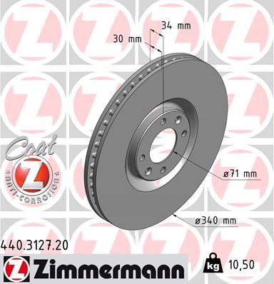 Zimmermann 440.3127.20 - Kočioni disk www.molydon.hr