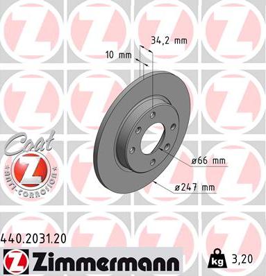 Zimmermann 440.2031.20 - Kočioni disk www.molydon.hr