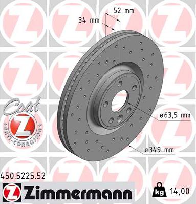 Zimmermann 450.5225.52 - Kočioni disk www.molydon.hr