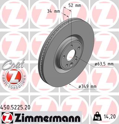 Zimmermann 450.5225.20 - Kočioni disk www.molydon.hr