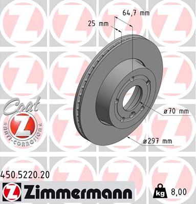 Zimmermann 450.5220.20 - Kočioni disk www.molydon.hr