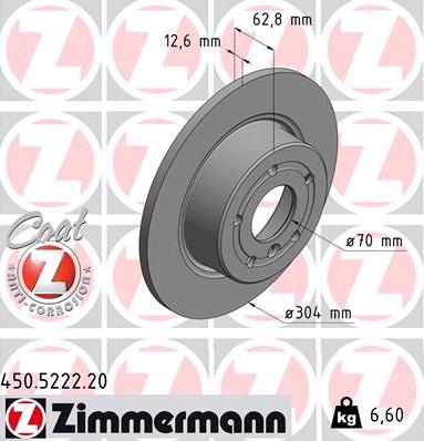 Zimmermann 450.5222.20 - Kočioni disk www.molydon.hr