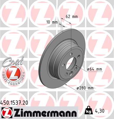 Zimmermann 450.1537.20 - Kočioni disk www.molydon.hr