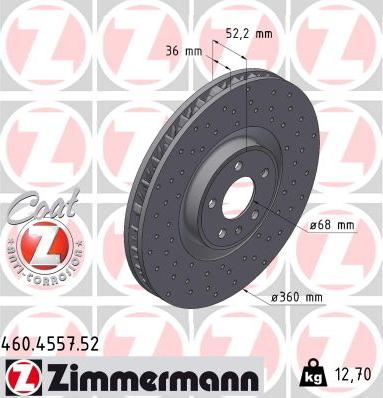 Zimmermann 460.4557.52 - Kočioni disk www.molydon.hr