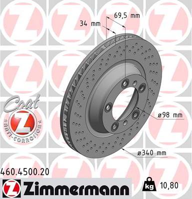 Zimmermann 460.4500.20 - Kočioni disk www.molydon.hr