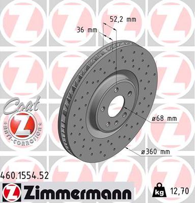 Zimmermann 460.1554.52 - Kočioni disk www.molydon.hr