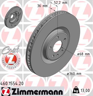 Zimmermann 460.1554.20 - Kočioni disk www.molydon.hr