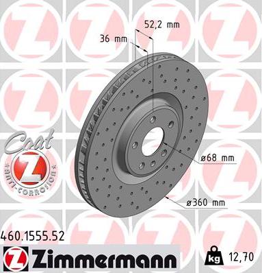 Zimmermann 460.1555.52 - Kočioni disk www.molydon.hr