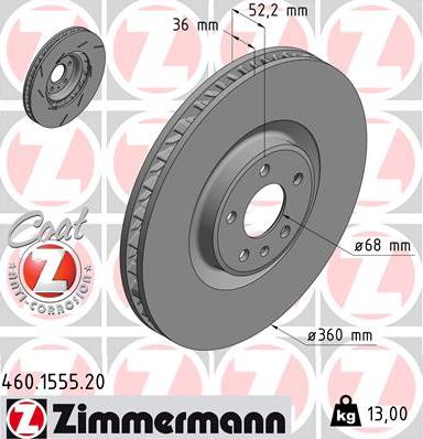 Zimmermann 460.1555.20 - Kočioni disk www.molydon.hr