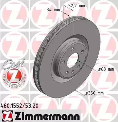 Zimmermann 460.1552.20 - Kočioni disk www.molydon.hr