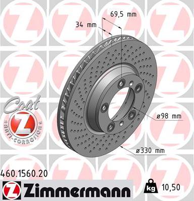 Zimmermann 460.1560.20 - Kočioni disk www.molydon.hr