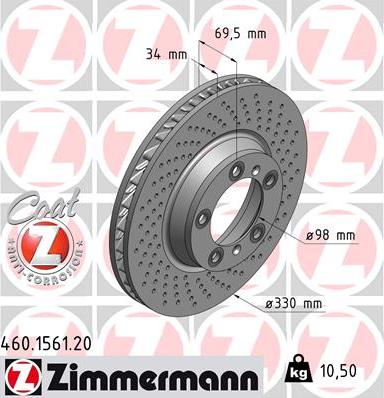 Zimmermann 460.1561.20 - Kočioni disk www.molydon.hr