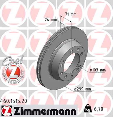 Zimmermann 460.1515.20 - Kočioni disk www.molydon.hr