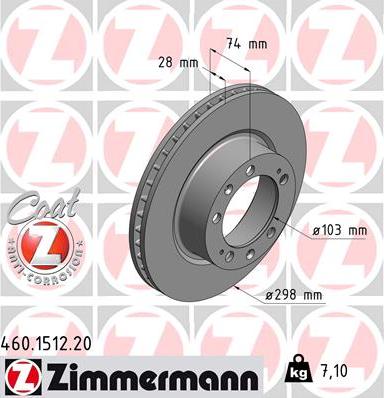 Zimmermann 460.1512.20 - Kočioni disk www.molydon.hr