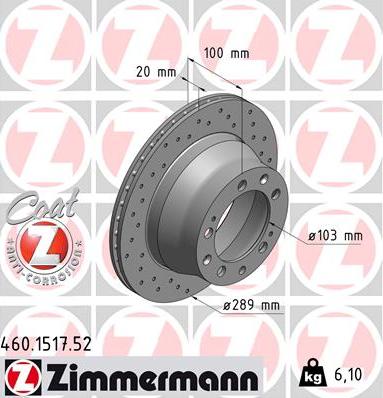 Zimmermann 460.1517.52 - Kočioni disk www.molydon.hr